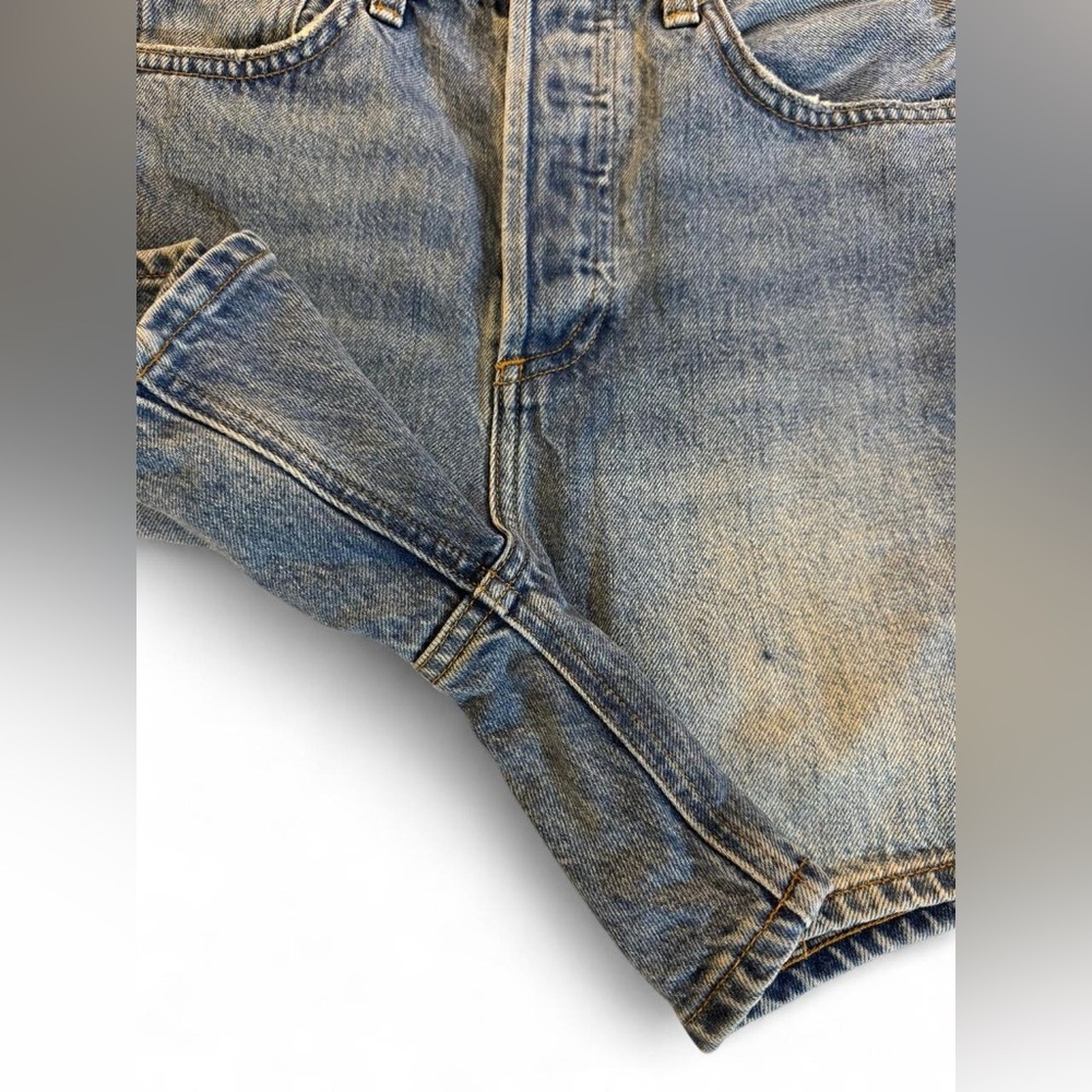 Denim Forum The Joni Mid Length Short High Rise Denim Shorts 25 - Picture 4 of 16